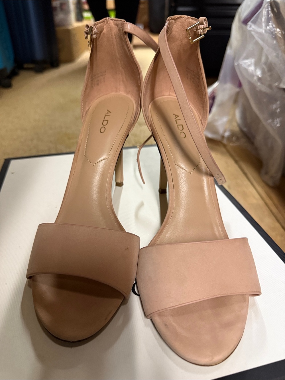 ALDO Blush Pink Open-Toe Ankle-Strap Heels